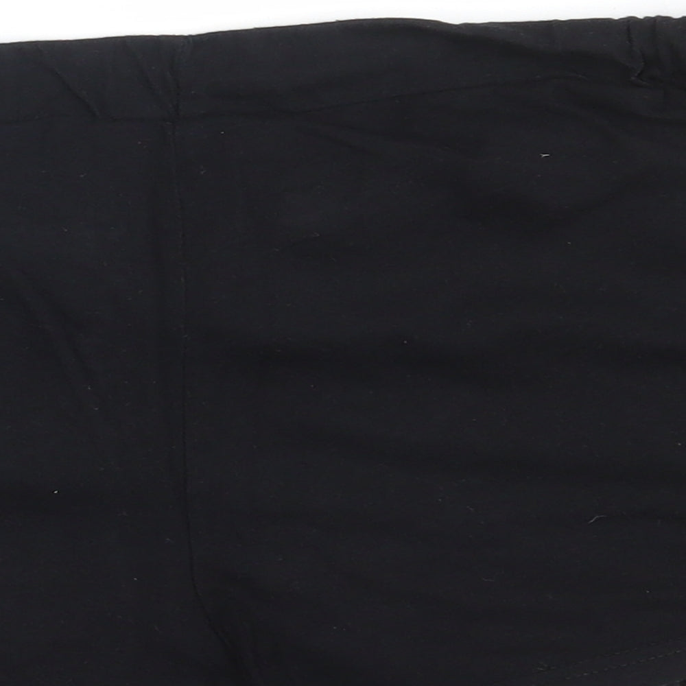Primark Womens Black Floral 100% Cotton Hot Pants Shorts Size 14  Regular