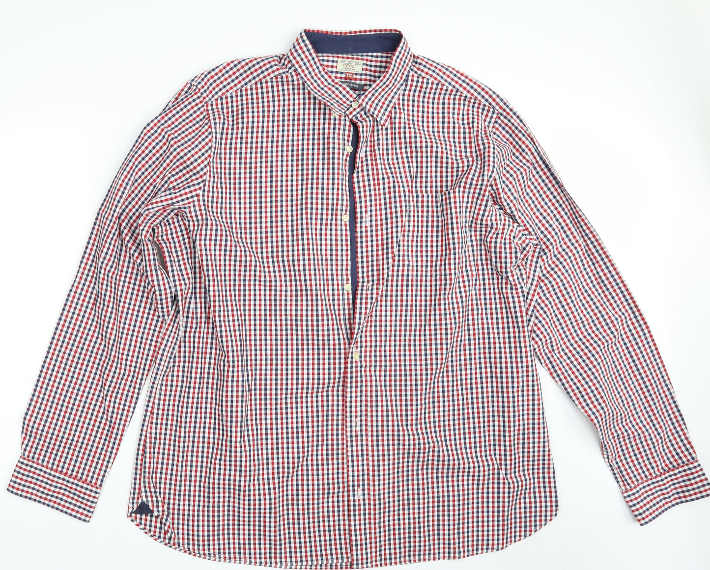 NEXT Mens Multicoloured Check Cotton  Button-Up Size 3XL Collared Button - Oxford Shirt