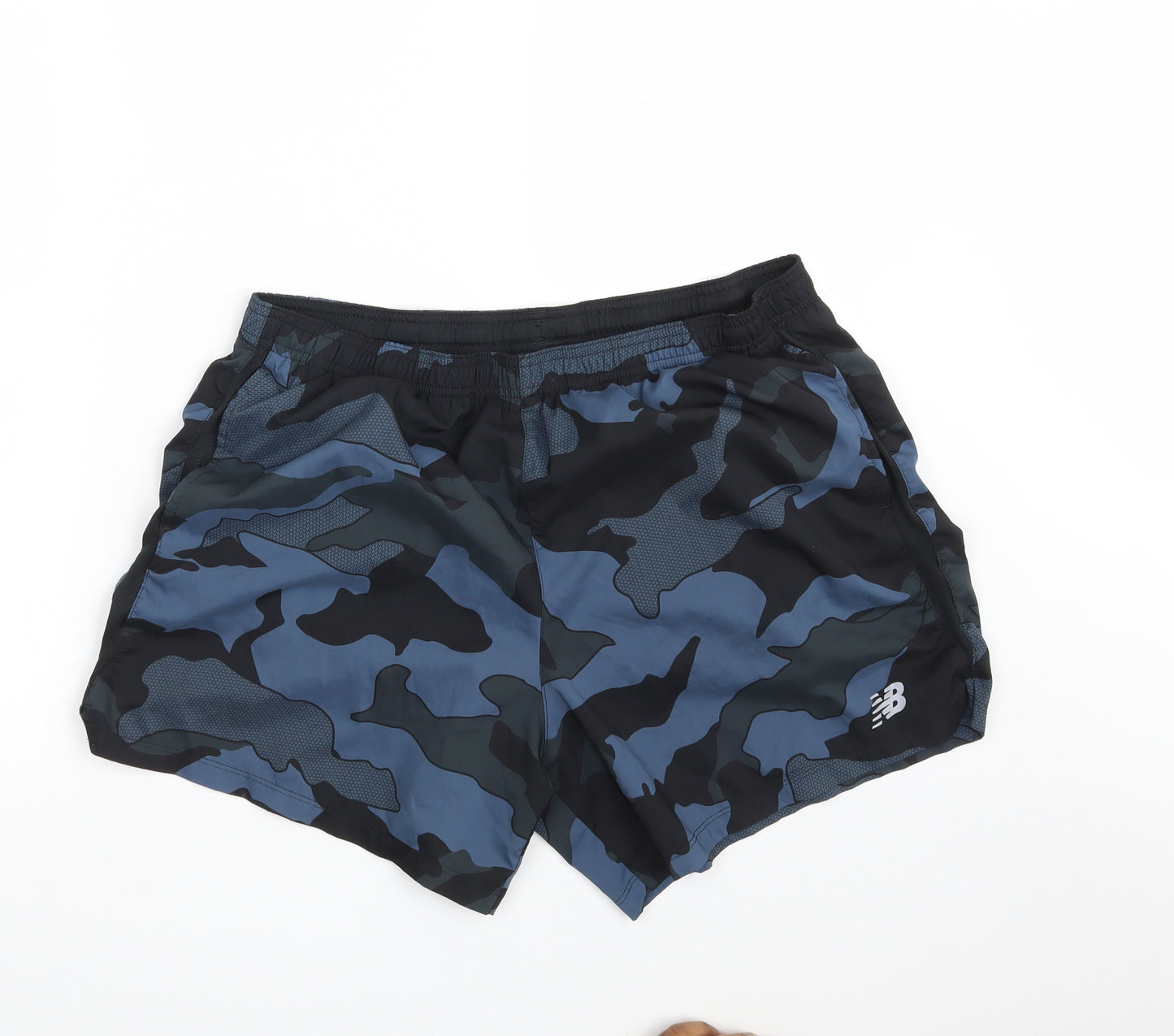 New Balance Mens Multicoloured Camouflage Polyester Sweat Shorts Size XL L6 in Regular