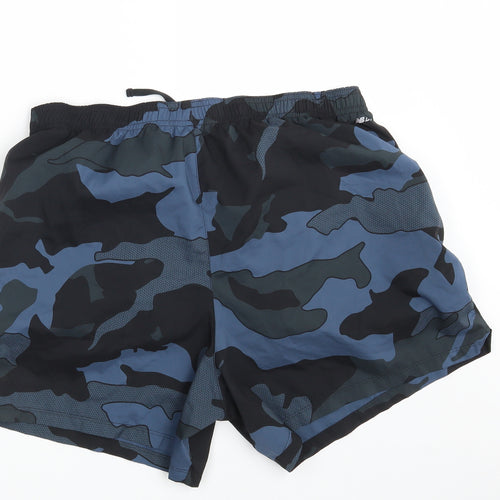New Balance Mens Multicoloured Camouflage Polyester Sweat Shorts Size XL L6 in Regular
