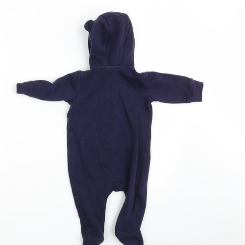 Gap Baby Blue Solid Cotton Babydoll Bodysuit Size 3-6 Months  Zip - Inside Leg 10 Inches