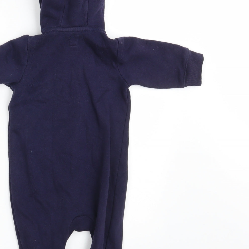 Gap Baby Blue Solid Cotton Babydoll Bodysuit Size 3-6 Months  Zip - Inside Leg 10 Inches