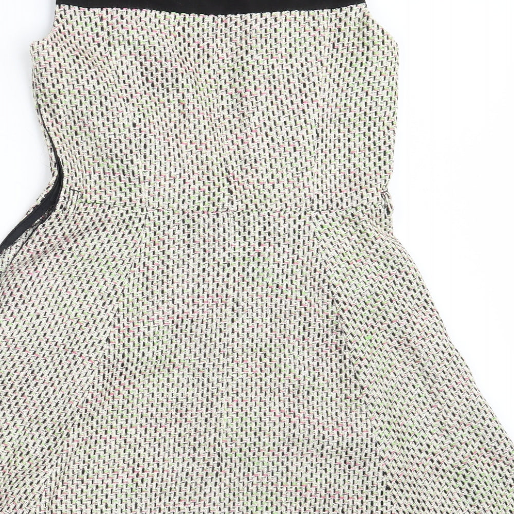 Atmosphere Womens Beige  Cotton A-Line  Size 10  Boat Neck Zip