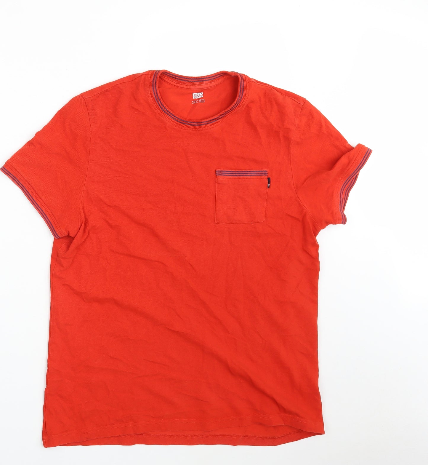 F&F Mens Red  Cotton  T-Shirt Size L Round Neck