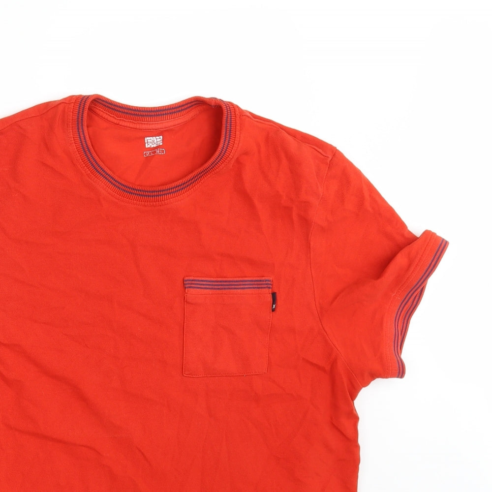 F&F Mens Red  Cotton  T-Shirt Size L Round Neck