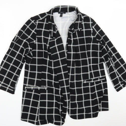 New Look Womens Black Check  Jacket Blazer Size 22