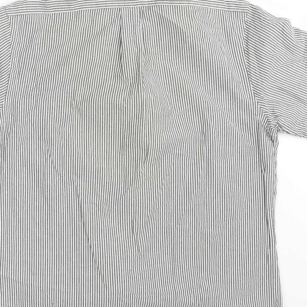 Polo Ralph Lauren` Mens Green Striped Cotton  Button-Up Size L Collared Button - Custom Fit