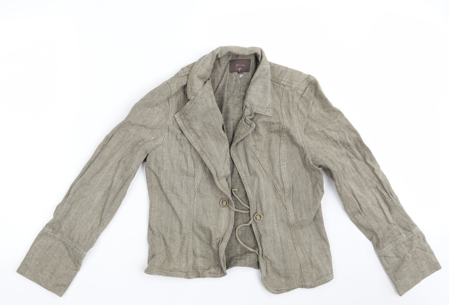 Per Una Womens Beige   Jacket Coat Size 14  Button