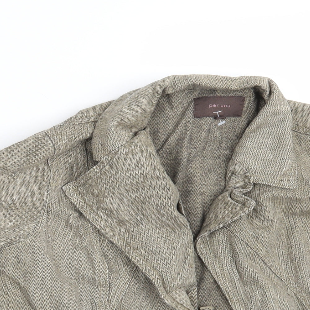Per Una Womens Beige   Jacket Coat Size 14  Button