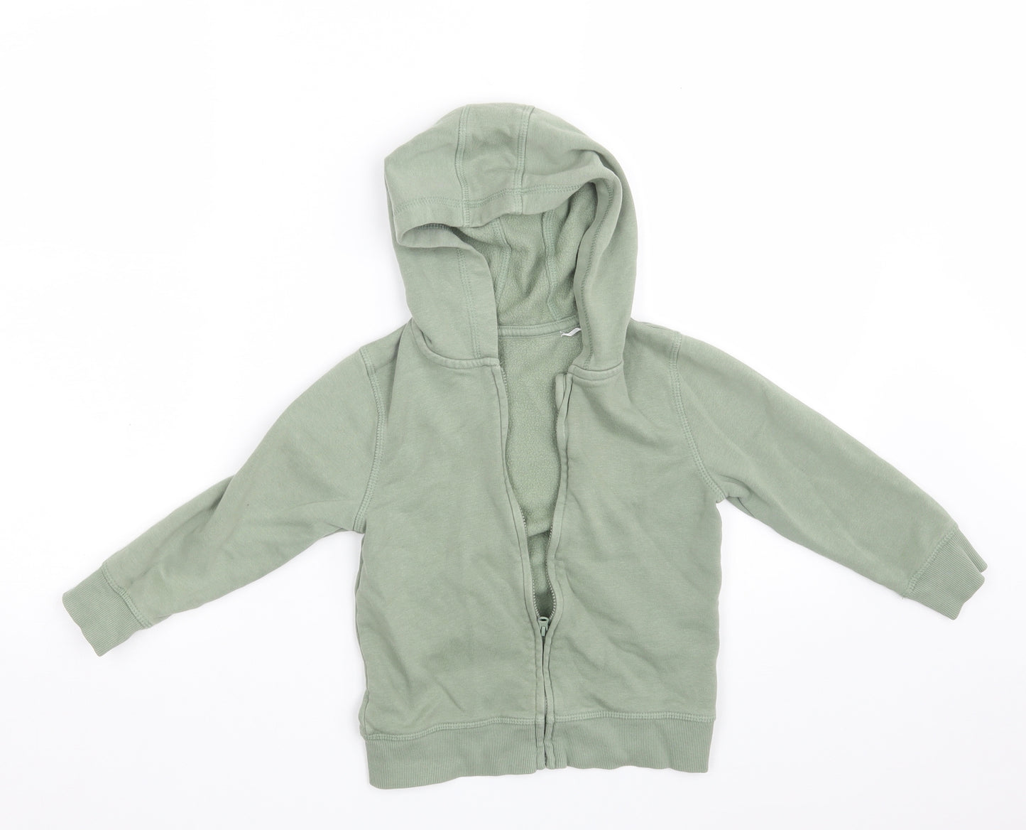 George Boys Green  Cotton Full Zip Hoodie Size 4-5 Years  Zip