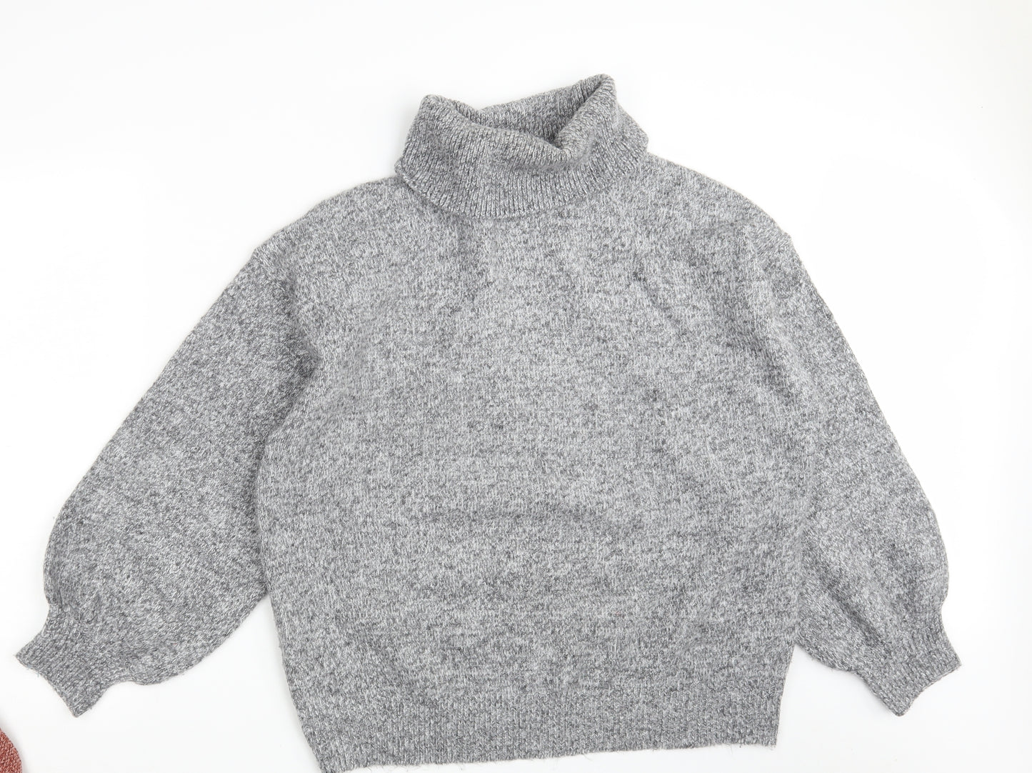 Primark Womens Grey High Neck  Acrylic Pullover Jumper Size 18