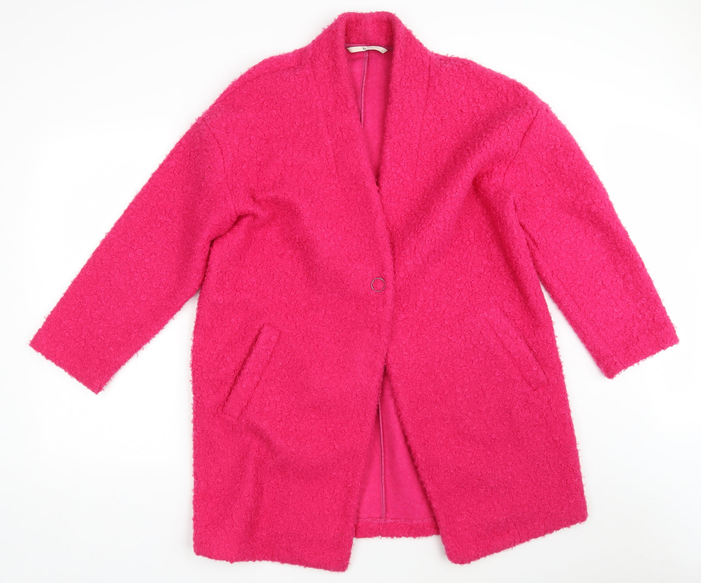 TU Womens Pink   Overcoat Coat Size 16  Button