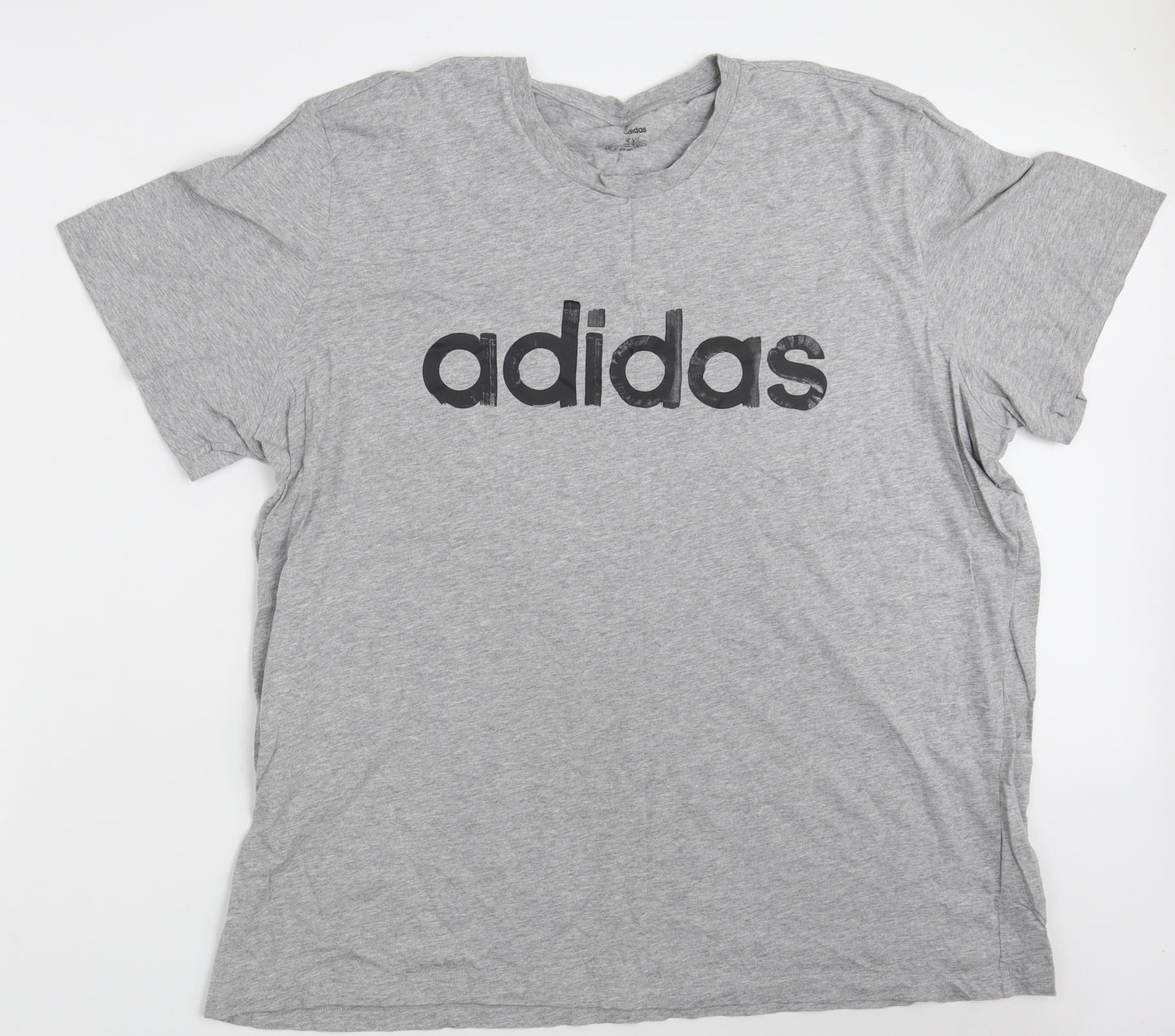 adidas Mens Grey  Cotton  T-Shirt Size 3XL Round Neck