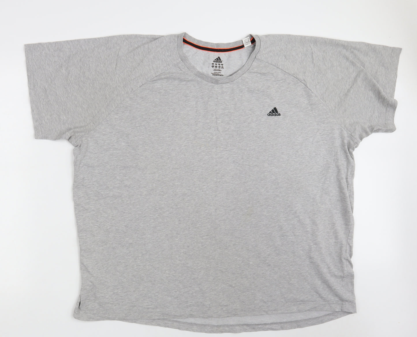adidas Mens Grey  Cotton  T-Shirt Size 3XL Round Neck