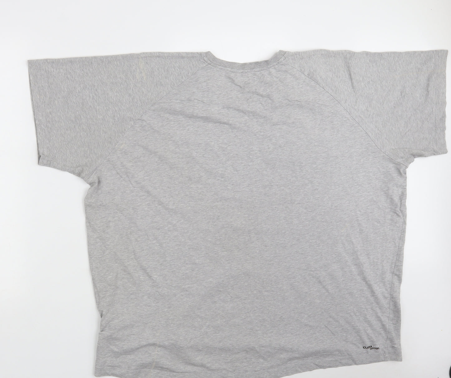 adidas Mens Grey  Cotton  T-Shirt Size 3XL Round Neck