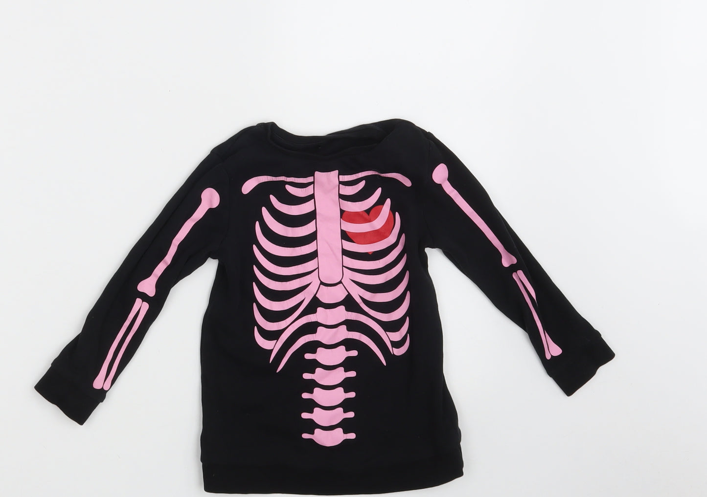 George Girls Black  100% Cotton Pullover Sweatshirt Size 2-3 Years