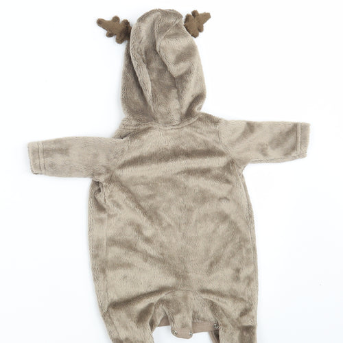 F&F Baby Brown Spotted 100% Polyester Babygrow One-Piece Size 0-3 Months  Button