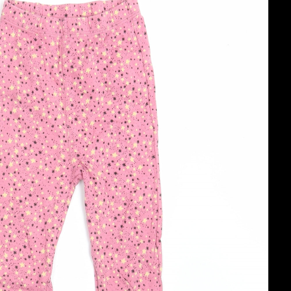 NEXT Girls Pink Polka Dot 100% Cotton Jegging Trousers Size 5-6 Years  Slim  - Inside Leg 18 Inches