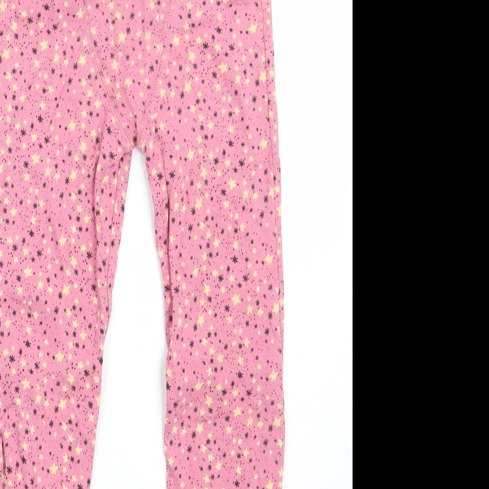 NEXT Girls Pink Polka Dot 100% Cotton Jegging Trousers Size 5-6 Years  Slim  - Inside Leg 18 Inches