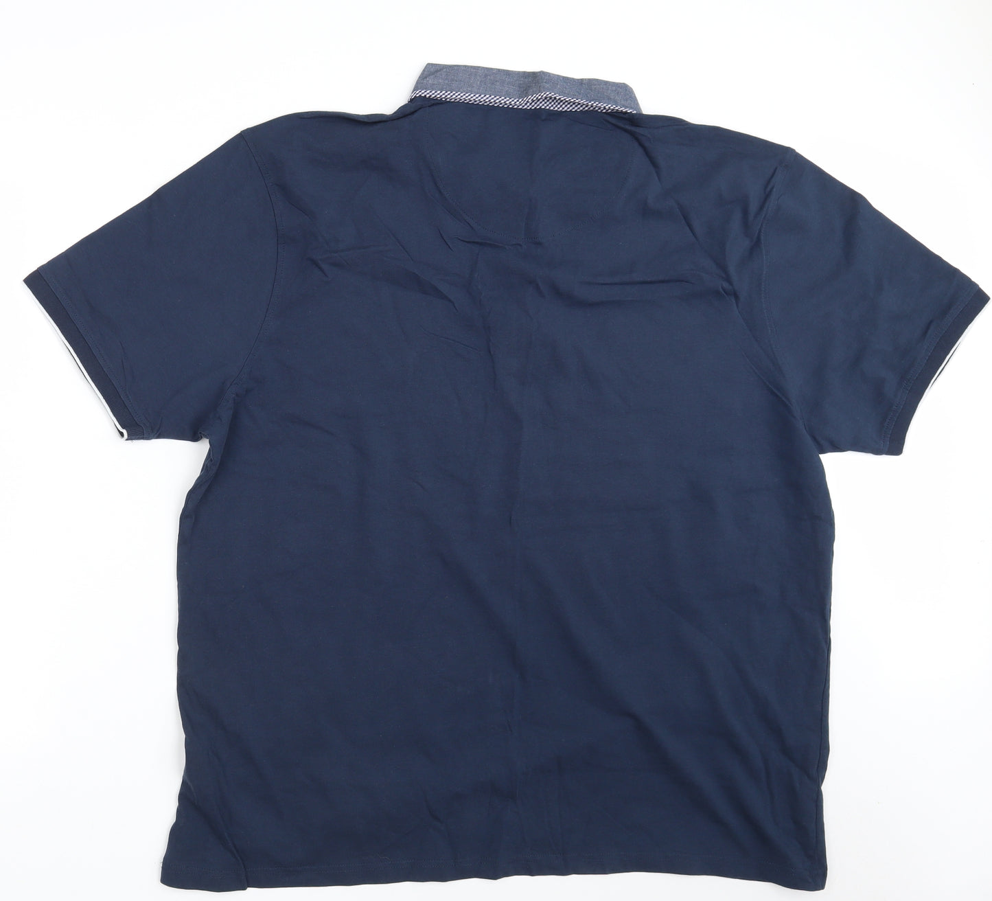 Jacamo Mens Blue  100% Cotton  Polo Size 2XL Collared Zip