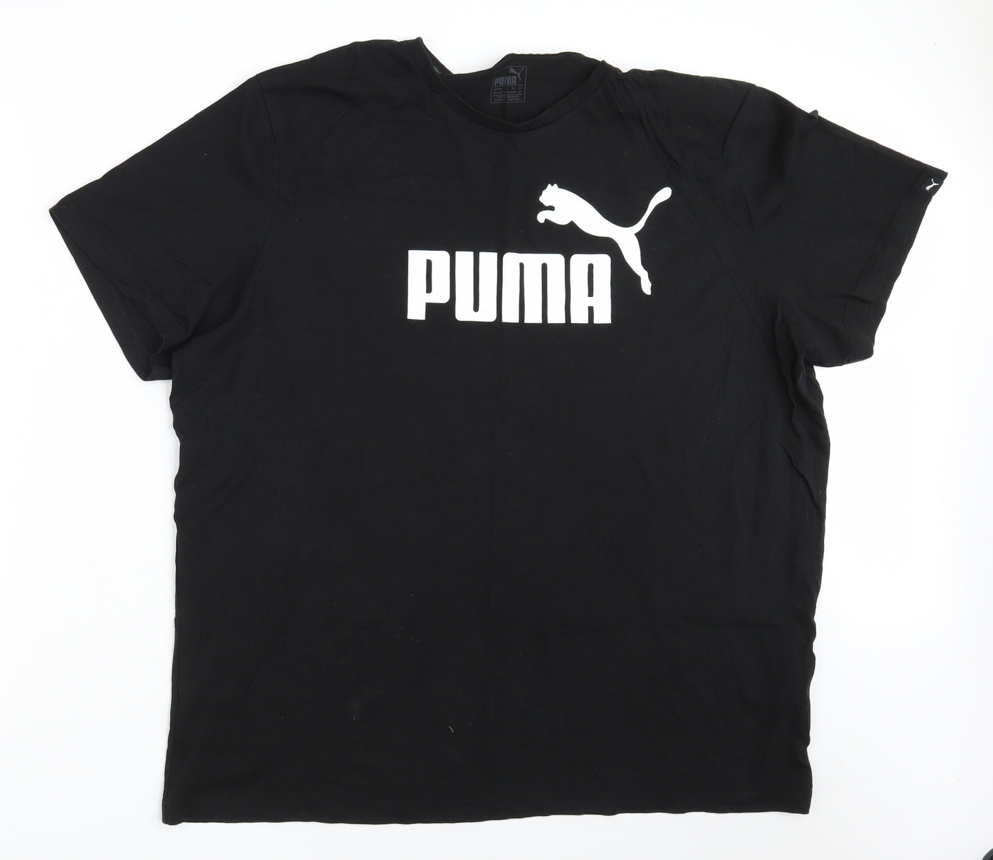PUMA Mens Black  Cotton  T-Shirt Size 3XL Round Neck
