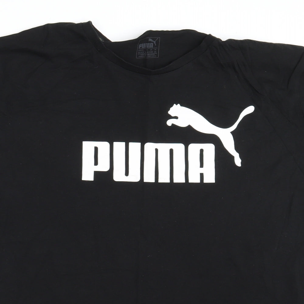 PUMA Mens Black  Cotton  T-Shirt Size 3XL Round Neck