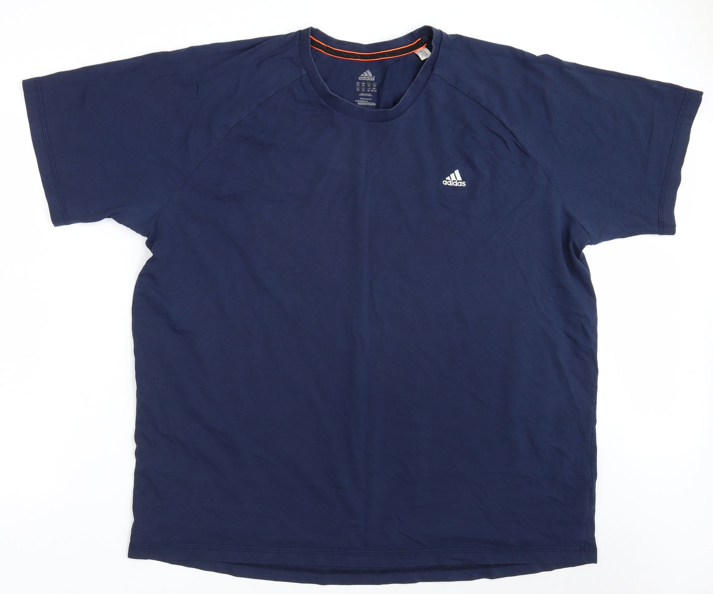 adidas Mens Blue  Cotton  T-Shirt Size 3XL Round Neck