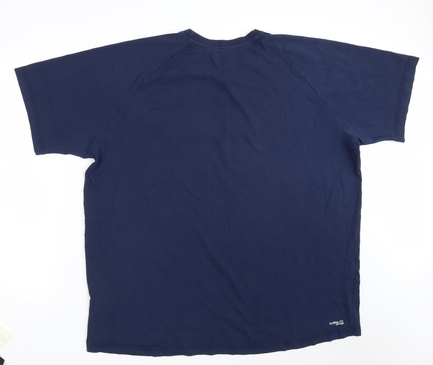 adidas Mens Blue  Cotton  T-Shirt Size 3XL Round Neck