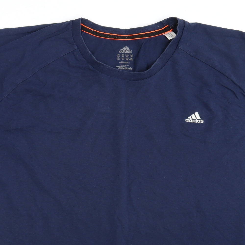 adidas Mens Blue  Cotton  T-Shirt Size 3XL Round Neck