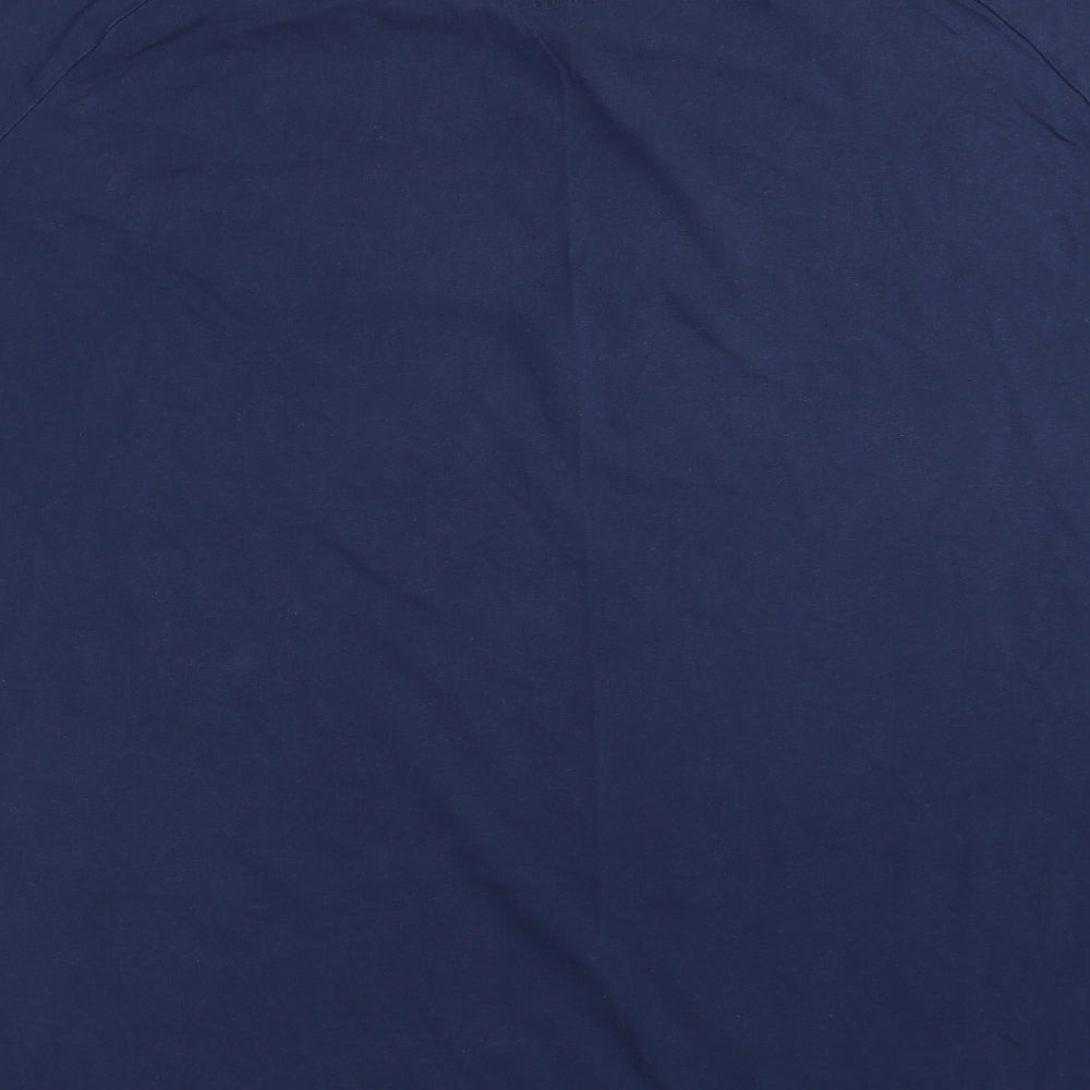 adidas Mens Blue  Cotton  T-Shirt Size 3XL Round Neck