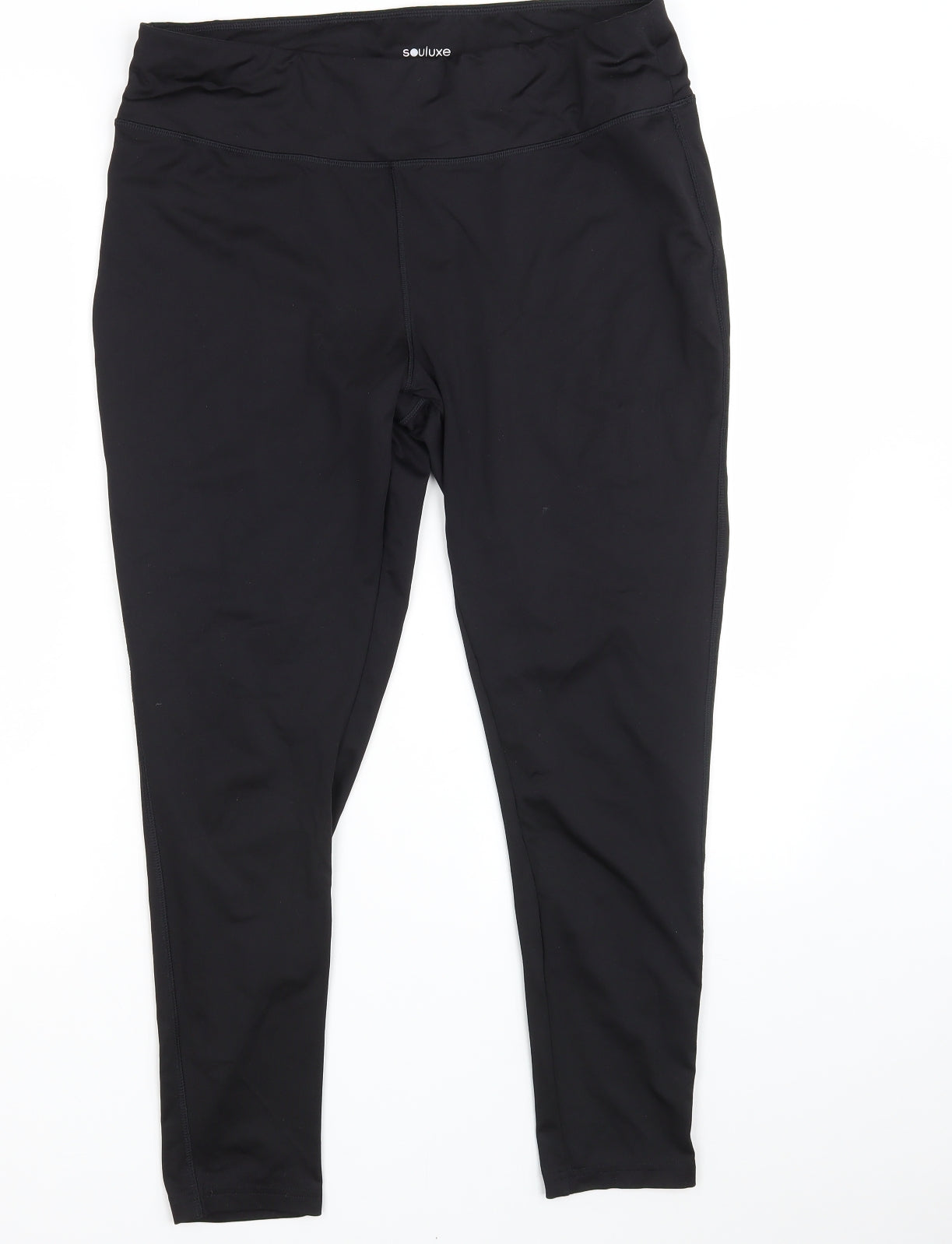Souluxe Womens Black  Polyester Compression Leggings Size L L26 in Athletic  - Sport