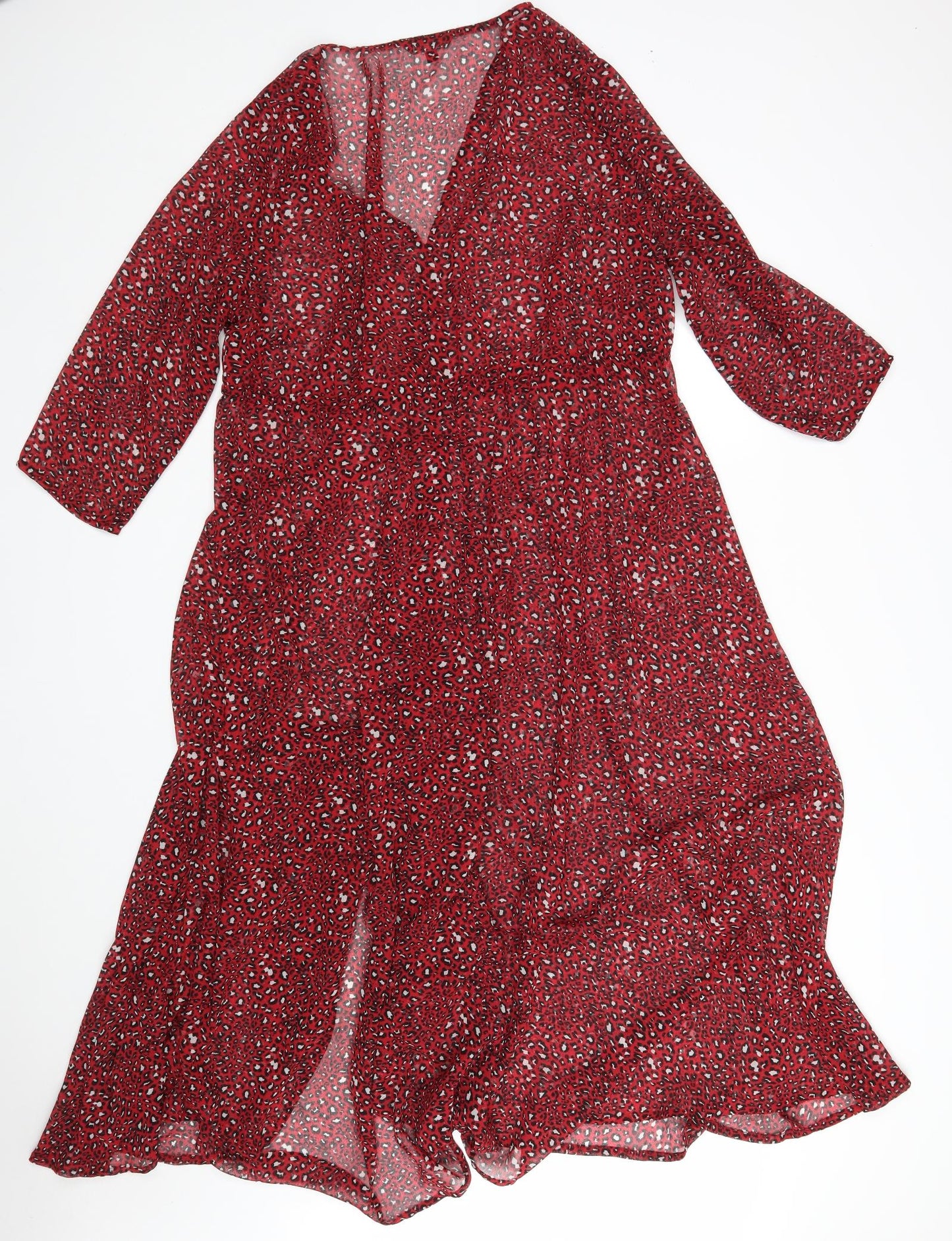 Joe Browns Womens Multicoloured Animal Print Polyester A-Line  Size 22  V-Neck