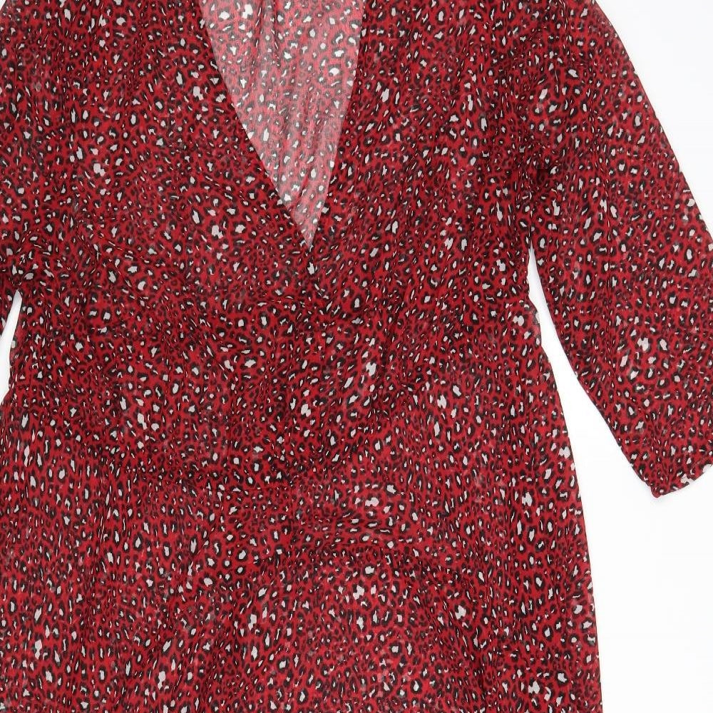 Joe Browns Womens Multicoloured Animal Print Polyester A-Line  Size 22  V-Neck