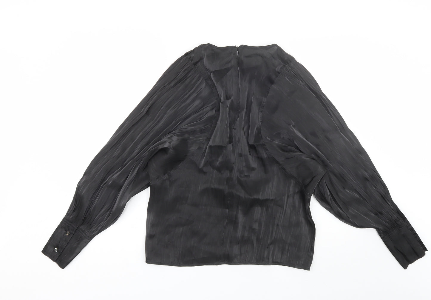 VIVI Womens Black  Polyester Basic Blouse Size XL Round Neck