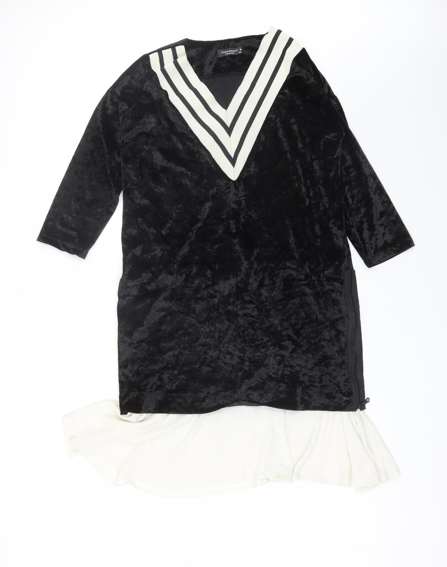 Prando Womens Black  Polyester Shift  Size 12  V-Neck  - Size 40