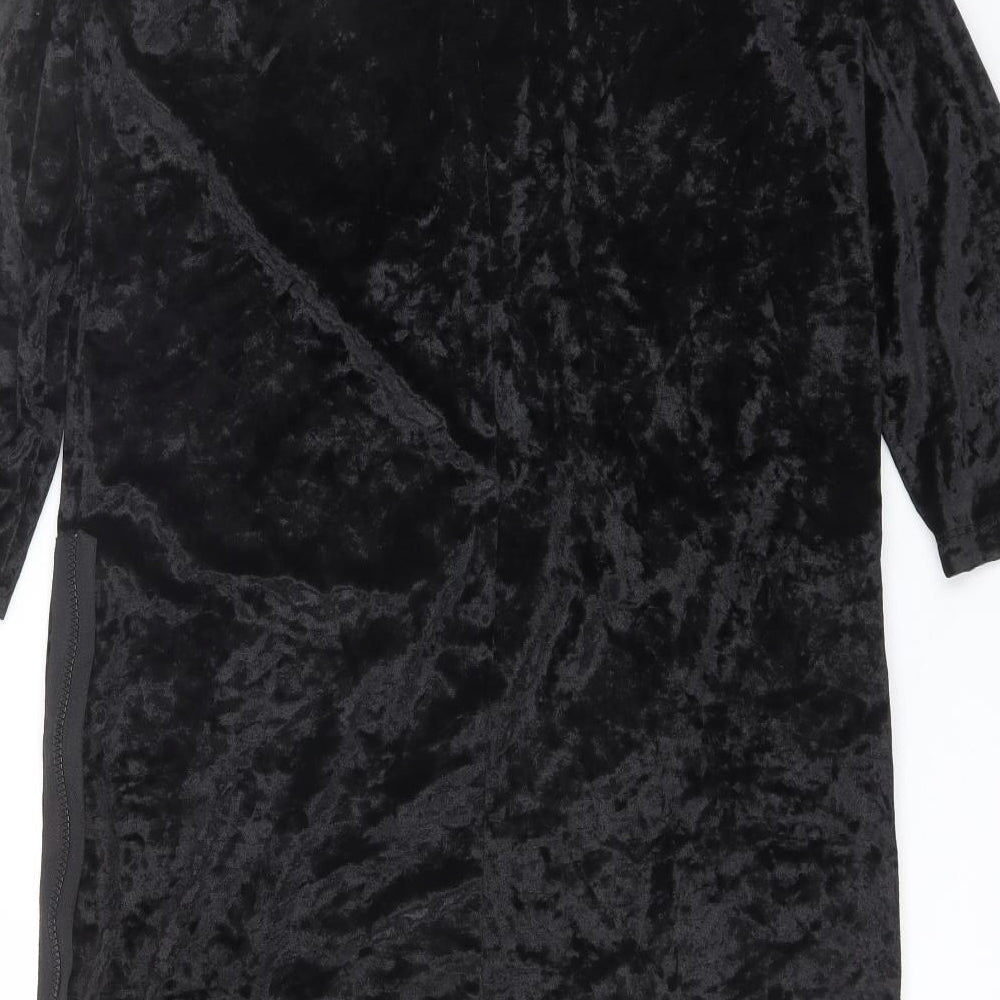 Prando Womens Black  Polyester Shift  Size 12  V-Neck  - Size 40