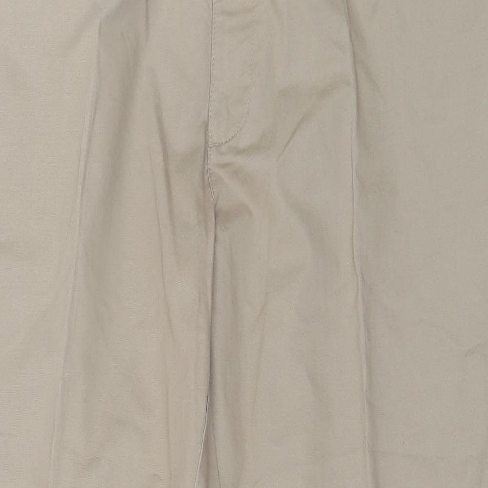 Marks and Spencer Mens Beige  Cotton Chino Trousers Size 44 in L29 in Regular