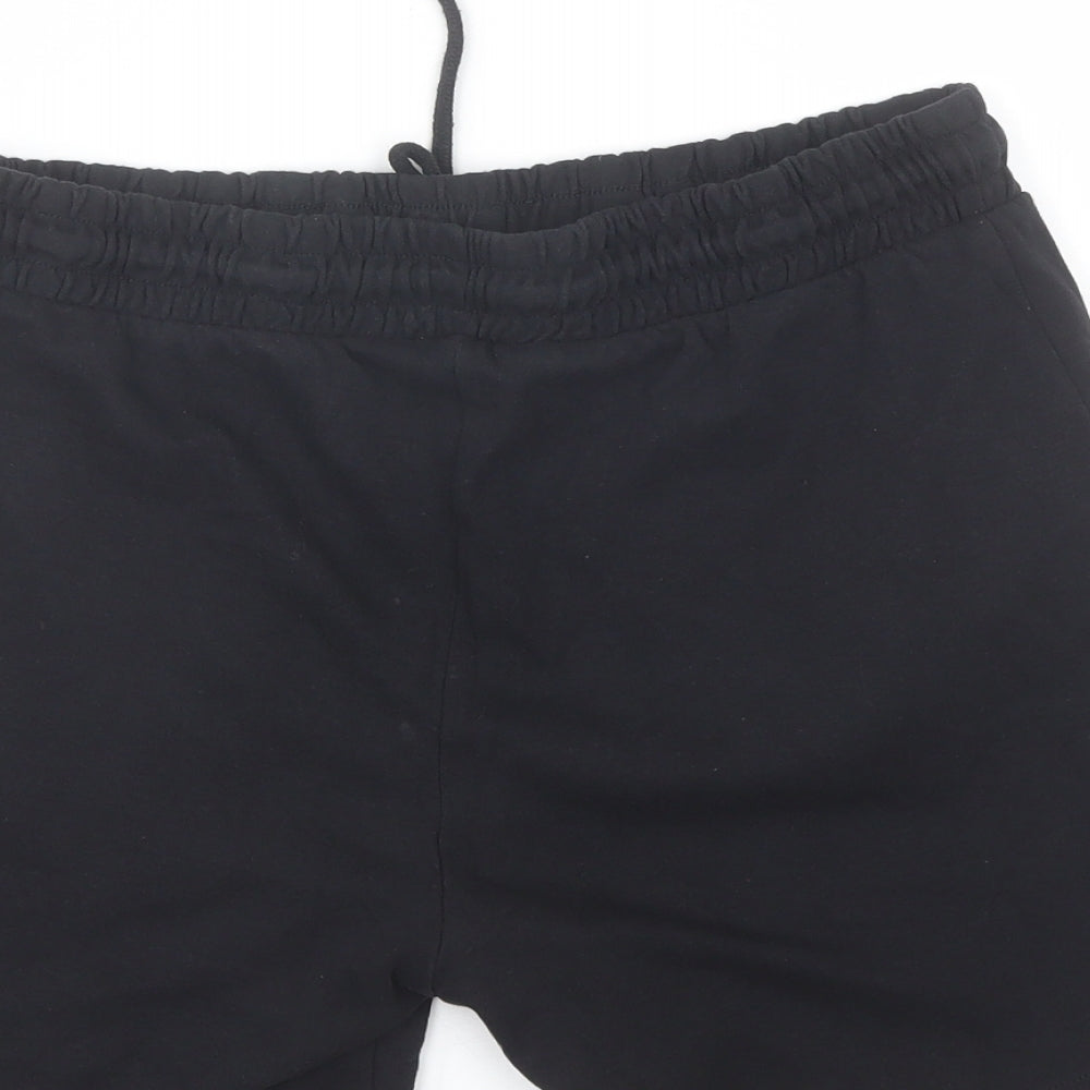 TU Womens Black  Cotton Sweat Shorts Size 14 L4 in Regular