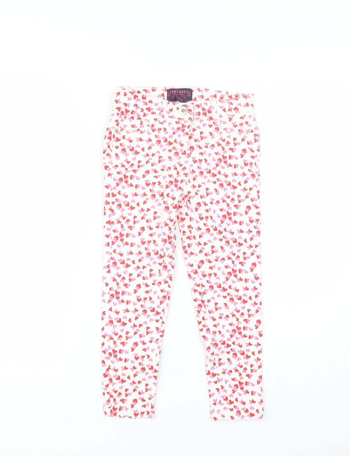 Frendz Girls Pink Cotton Skinny Jeans Size 5-6 Years Regular