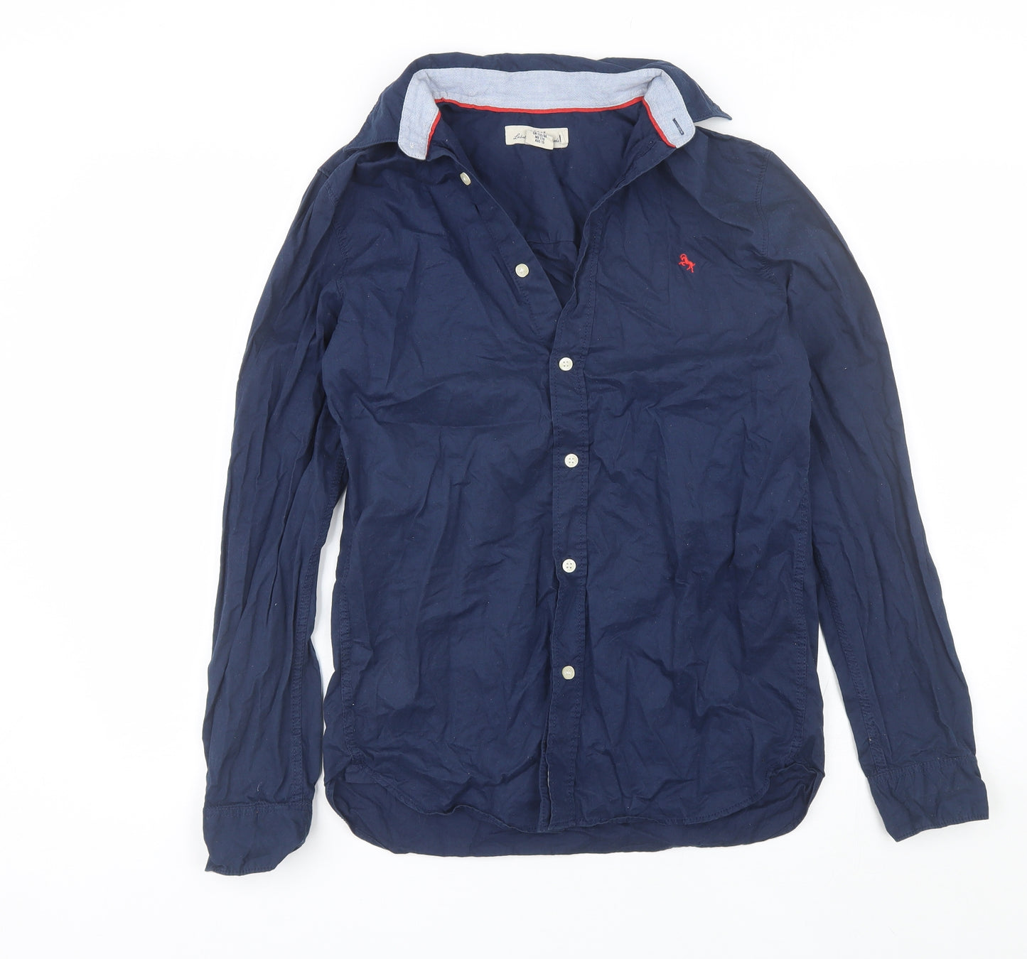 H&M Boys Blue  Cotton Basic Button-Up Size 14-15 Years Collared