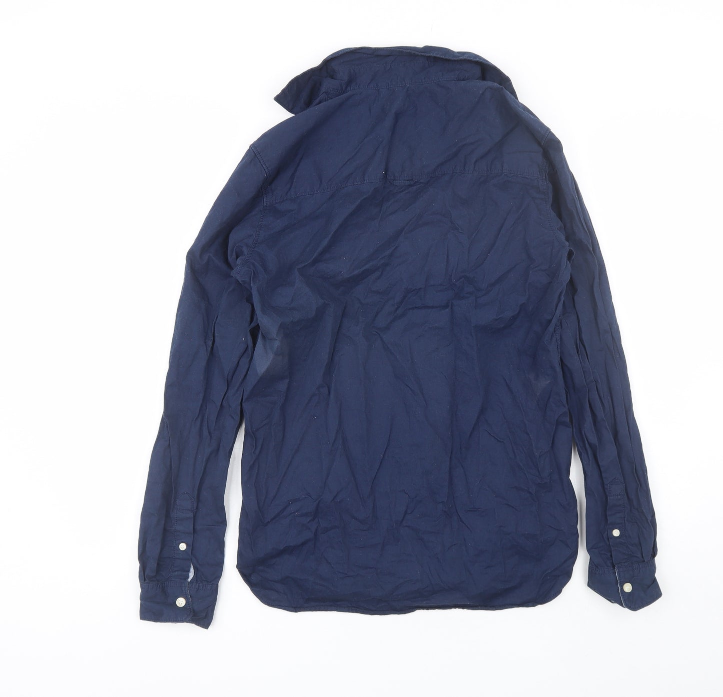 H&M Boys Blue  Cotton Basic Button-Up Size 14-15 Years Collared