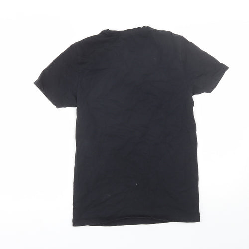 Primark Mens Black  Cotton  T-Shirt Size S V-Neck