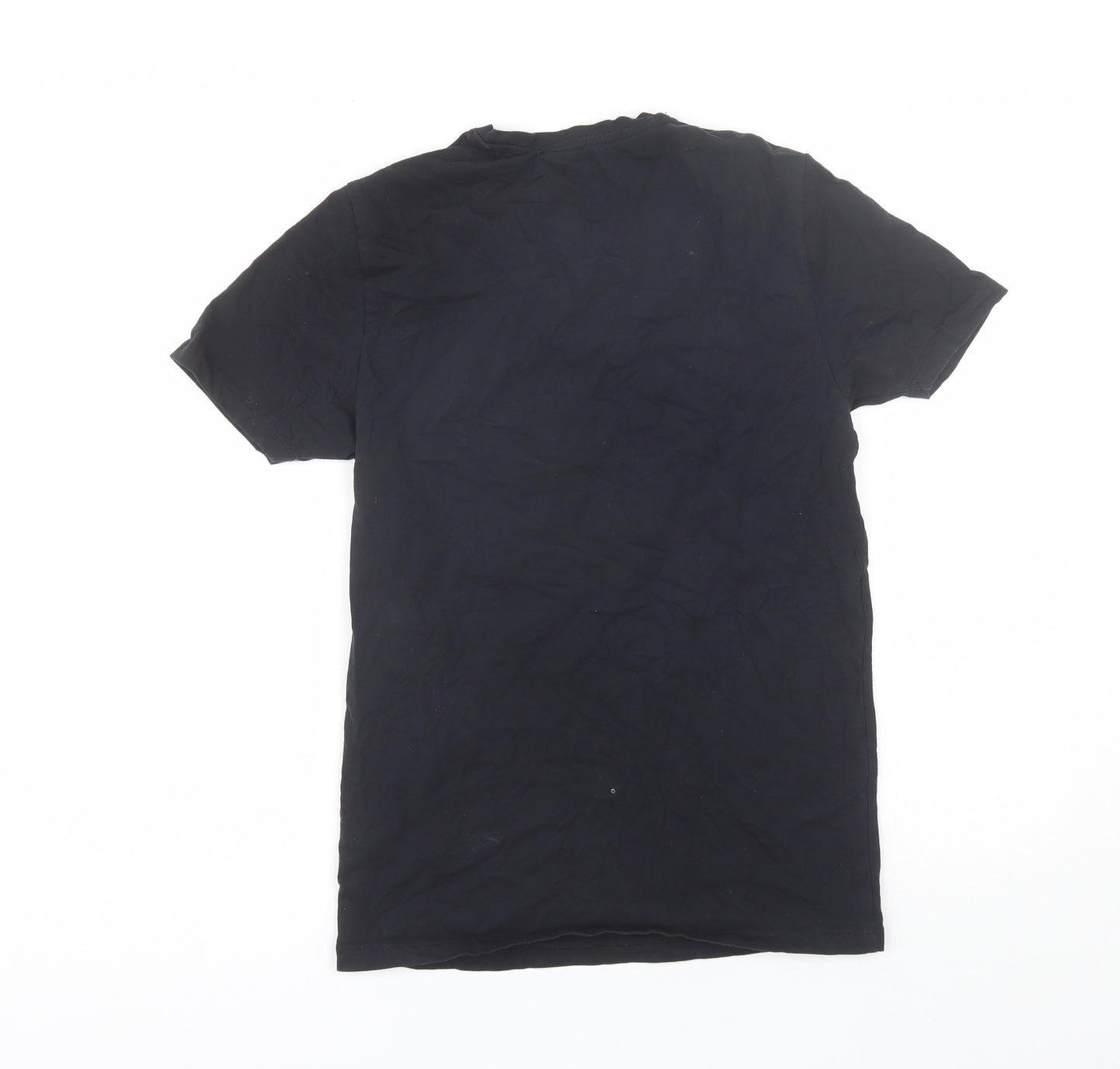 Primark Mens Black  Cotton  T-Shirt Size S V-Neck