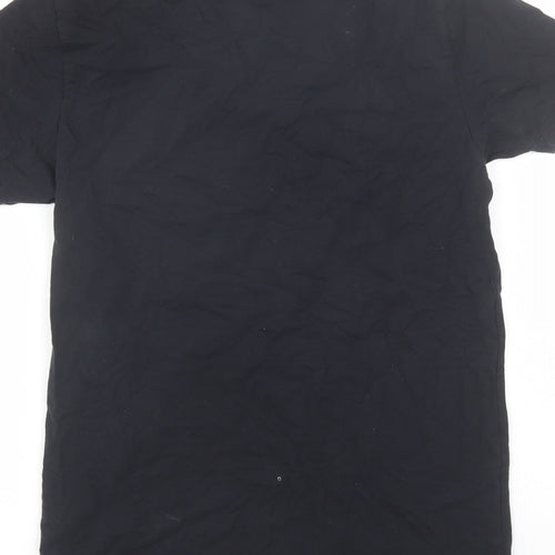 Primark Mens Black  Cotton  T-Shirt Size S V-Neck