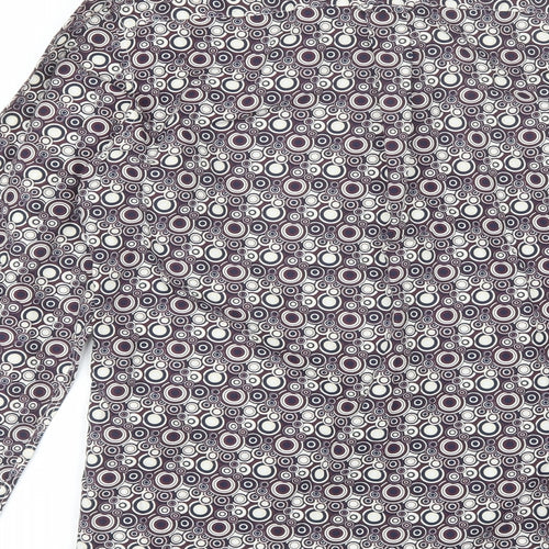TU Mens Purple Geometric Cotton  Button-Up Size S Collared