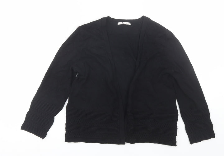TU Womens Black V-Neck  Viscose Cardigan Jumper Size 10
