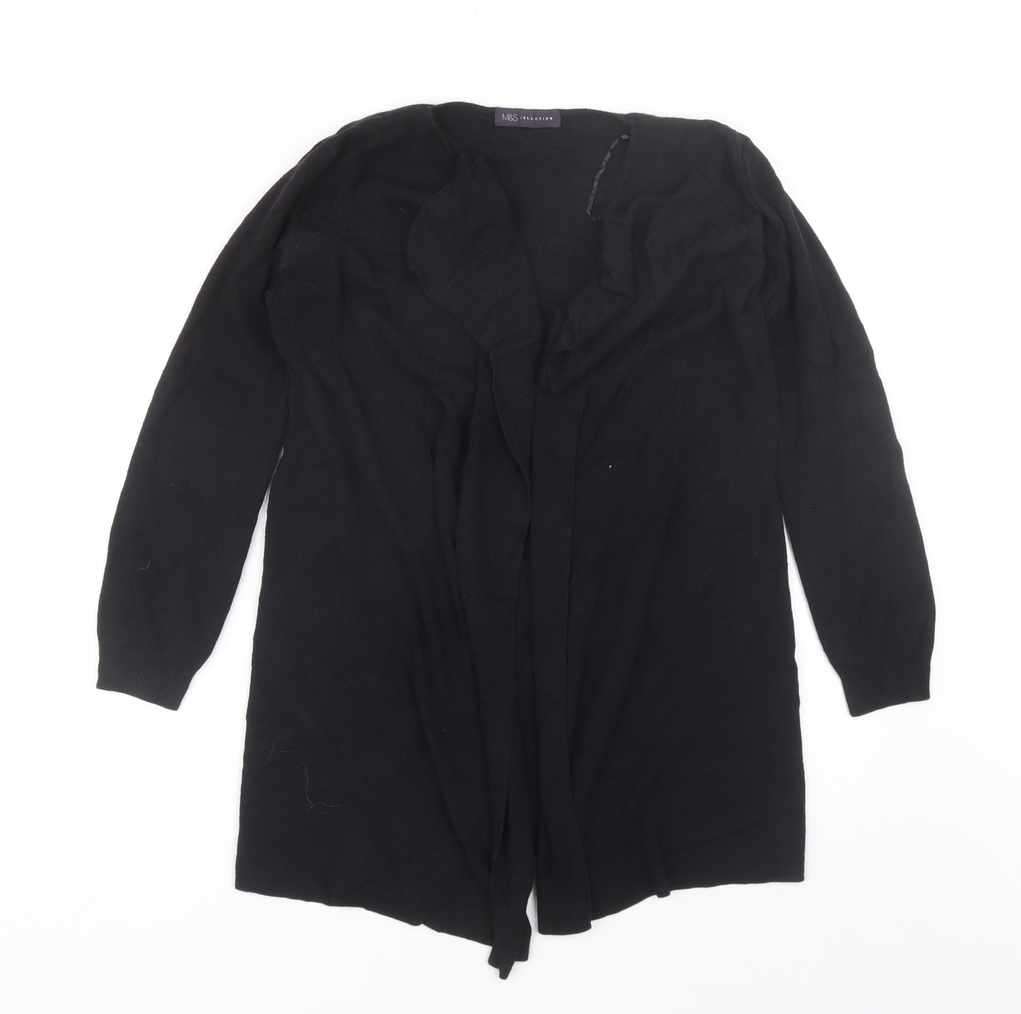 Marks and Spencer Womens Black V-Neck  Viscose Cardigan Jumper Size S