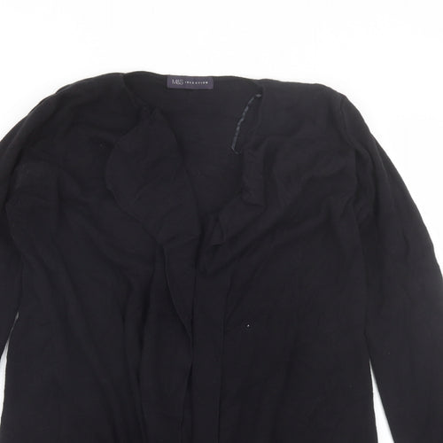 Marks and Spencer Womens Black V-Neck  Viscose Cardigan Jumper Size S