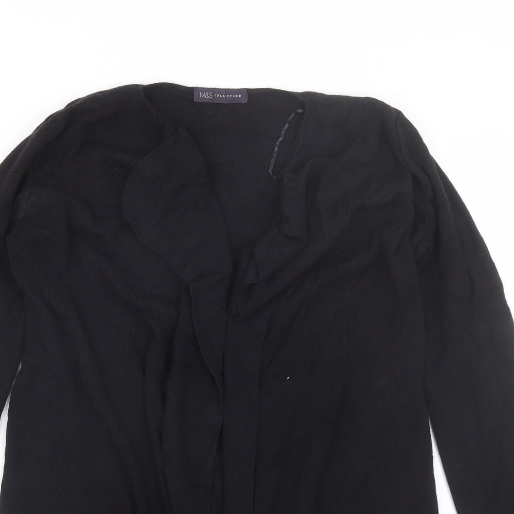 Marks and Spencer Womens Black V-Neck  Viscose Cardigan Jumper Size S
