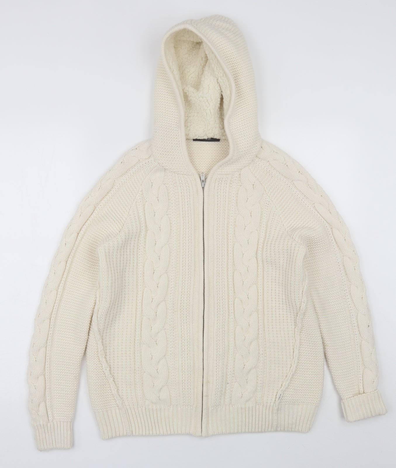 George Womens White  Acrylic Pullover Hoodie Size 12